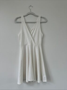 Pins & Needles White Floral Textured Fit-and-Flare Dress